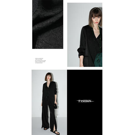 COCOBELLA奢感贡针假两件肌理缎面西装女春夏通勤外套SI0006-2 商品图5