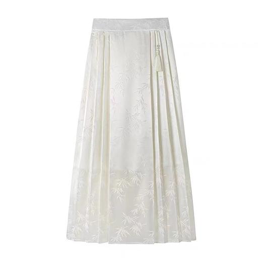 特价促→微瑕 新中式竹叶改良薄款夏季高级感马面裙-喜出 商品图3