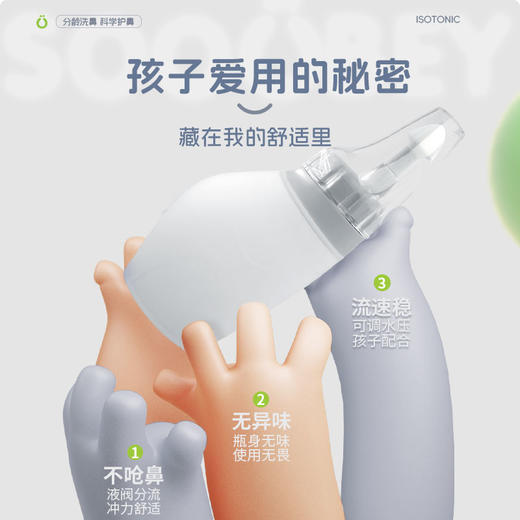 11【梦奇口袋】小象舒比sooubey180ml大容量鼻腔冲洗器鼻腔清洁海盐水洗鼻 商品图2
