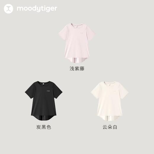 moodytiger24年夏新女童Lattice短袖夏季休闲圆领透气宽松T恤【H】 商品图4