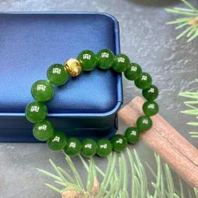 碧玉单圈-圆珠10#配金珠有黑点