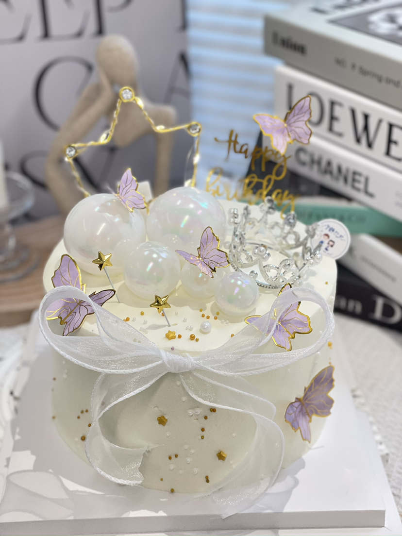 月亮皇冠蝴蝶奶油蛋糕 下单前请仔细阅读商品详情