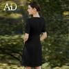 AD职场通勤连衣裙女士职业装黑色圆领西装裙收腰显瘦正装工作服夏 商品缩略图4