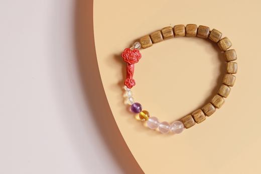 LT0014°绿檀四方来财珠|多色水晶手链手串 商品图0