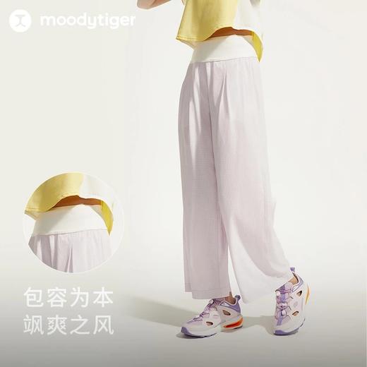 【24年夏新品爆款】moodytiger儿童裤子24年春季新款女童运动宽松透气阔腿裤42211303 商品图2