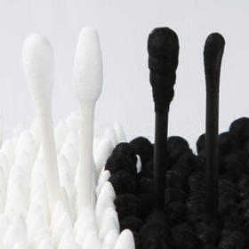 遇上佳人 双头棉签黑色耳勺头+螺旋掏耳朵白色尖头+圆头棉签300支/600头