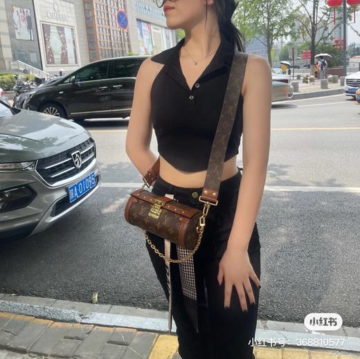 驴牌女包老花巴比龙圆筒包单肩斜挎包百搭手提链条腋下包 商品图10