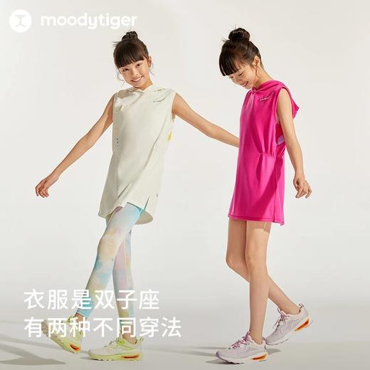 【24年夏新品】moodytiger女童连衣裙夏新款连帽针织运动背心T恤42211903 商品图1