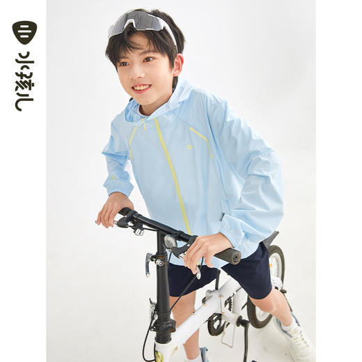 水孩儿童装夏季新款儿童防晒外套男童轻薄弹力拉链衫女童简约纯色连帽上衣 商品图8
