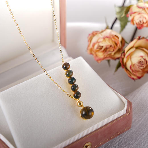 子佩集S925银【山水翠】套链项链【DSD8107】纯银琥珀蓝珀2404 商品图0