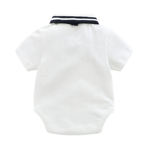 【海军风绅士3件套！】夏季新款男宝宝绅士领结套装 男童帅气周岁服海军风背带裤3件套 商品图3