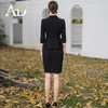 AD酒店前台工装套装女夏季中袖工作服黑色小香风西装套裙修身显瘦 商品缩略图4