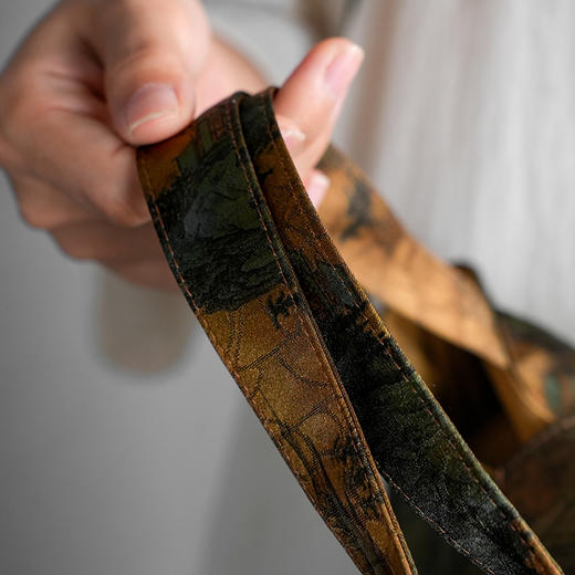 暗香疏影 千里江山茶事包 多功能手提旅行便携茶具收纳包加厚加棉带隔层布袋 商品图4