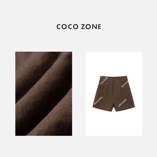COCO ZONE"红棕短裤“夏季时尚后松紧腰设计短裤百搭A字通勤裤子CC1B1059 商品图2
