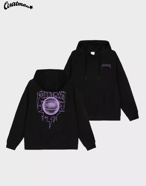 【精细工艺印花】雷球印花连帽卫衣2023秋季新美式宽松上衣运动套头衫情侣 商品图0