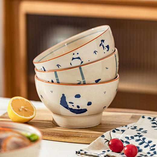 摩登主妇mototo熊猫国风大号陶瓷家用高级感汤碗吃面专用碗拉面碗 商品图2