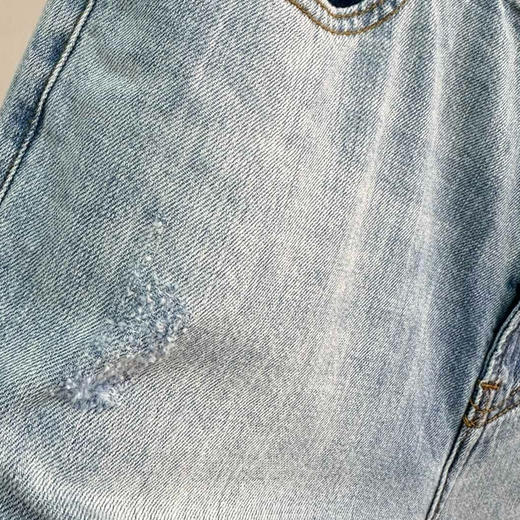 【断码 捡漏】返场 原单 CON家 微泛白的复古淡蓝 很自然的微磨破做旧牛仔裤 商品图12