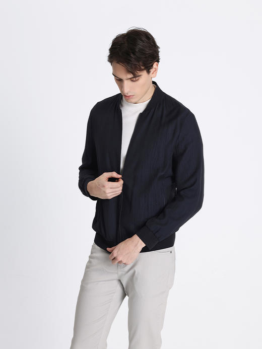 callisto藏青粘纤混纺夹克 STFEJ270Y 商品图1