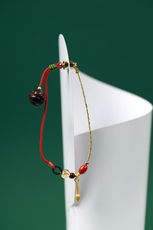 XYZT0512°紫檀灵芝兔红绳手链 商品图3