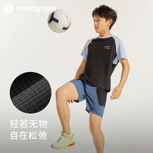 【24年夏新品】moodytiger24年夏新男童夏季运动速干BlockmaxLite轻薄短袖T恤42110116 商品图2