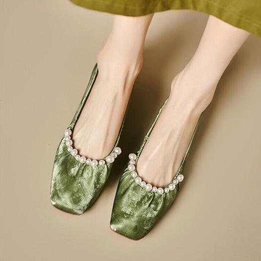 【预售5天】巨软豆豆鞋新中式国风，珍珠牛皮浅口单鞋YS&YSD4028-1 商品图4