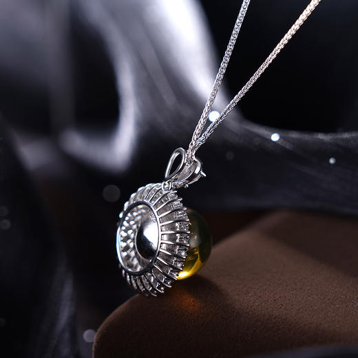 子佩集S925银【望苍穹】套链项链【D1321】纯银琥珀蓝珀2404 商品图6