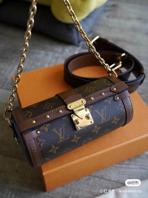 驴牌女包老花巴比龙圆筒包单肩斜挎包百搭手提链条腋下包 商品图13