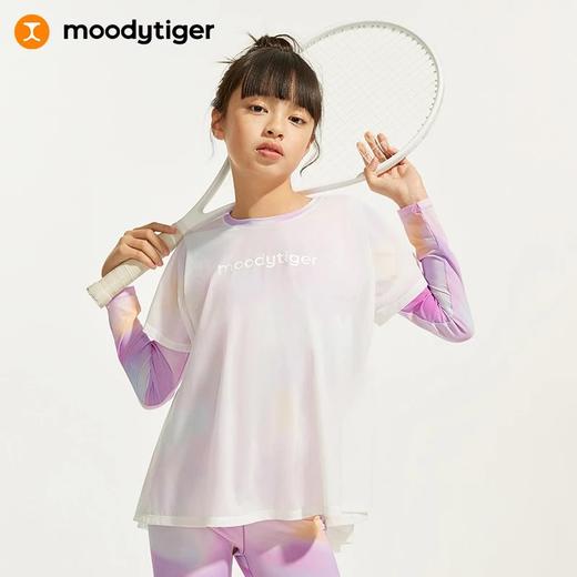 【24年夏新品】moodytiger女童仙女T恤夏季儿童防晒凉感打底衫薄款运动衫32210101 商品图0