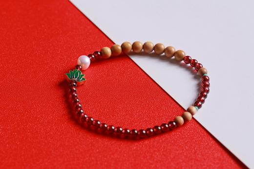 LSTX0201°印度老山檀香|石榴石手链手串 商品图1