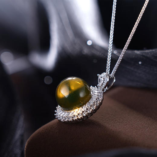 子佩集S925银【望苍穹】套链项链【D1321】纯银琥珀蓝珀2404 商品图2