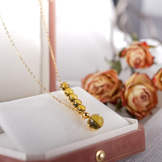 子佩集S925银【山水翠】套链项链【DSD8107】纯银琥珀蓝珀2404 商品图1