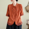 GYH 8369复古短袖中式衬衫时尚洋气小衫T恤 商品缩略图0