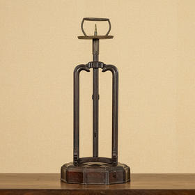 清 紫檀升降式灯台