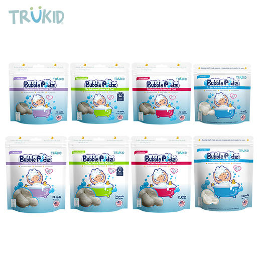 trukid 儿童天然湿疹防护 泡泡沐浴球 10个/24个装 （原味、薰衣草、西瓜、香草、草莓） 商品图5