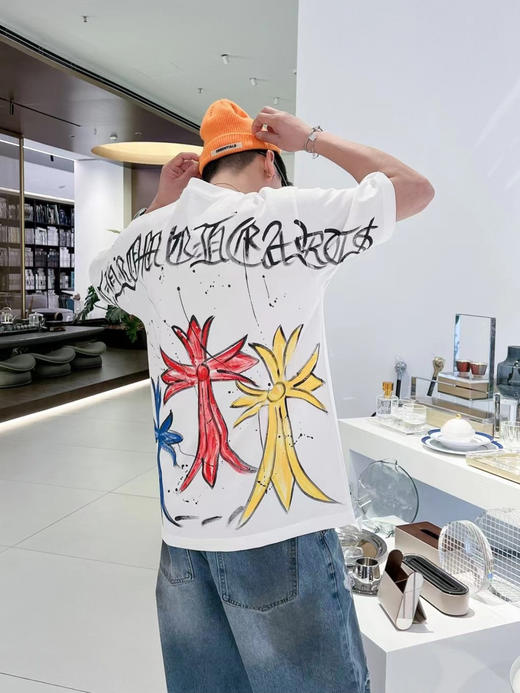 CH 2024夏新款 仿手绘满印涂鸦印花 圆领短袖T恤 Z-11633 商品图1