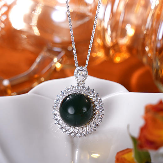 子佩集S925银【望苍穹】套链项链【D1321】纯银琥珀蓝珀2404 商品图4