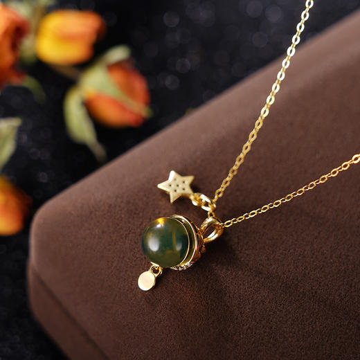 子佩集S925银【雨露浓】套链项链【DSD837】纯银镀金琥珀蓝珀2404 商品图1