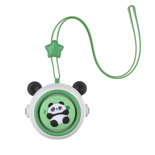 夏季【新款熊猫挂脖小风扇】usb随身便携式 学生儿童涡轮迷你无叶充电风扇 商品图4