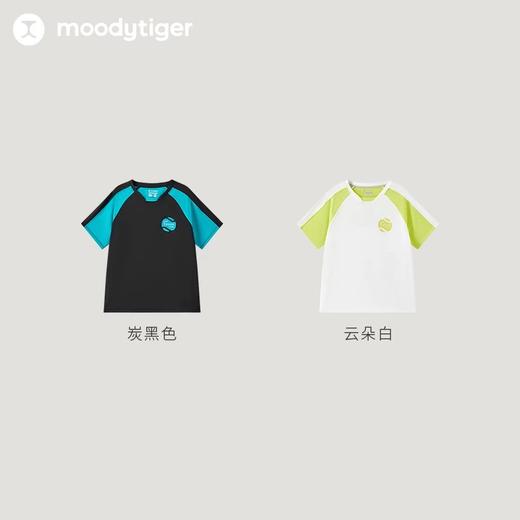 【24年夏新品】moodytiger24年夏新款男童运动户外圆领撞色网球短袖T恤42110114 商品图4