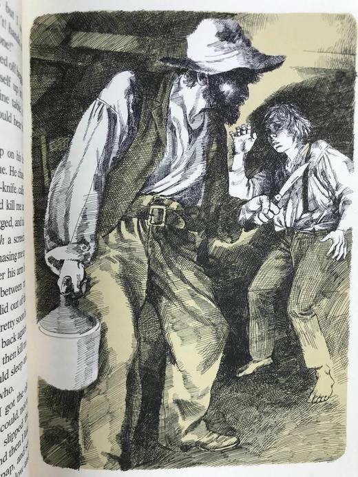 含藏书票限量版！马克·吐温《哈克贝利芬恩历险记》 11幅精美插图 豪华皮装大32开 商品图8