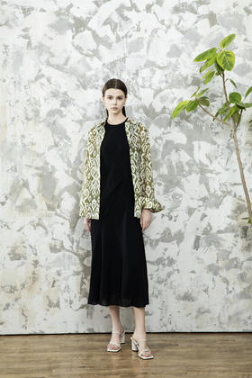 CARA BLUE超薄印花长袖衬衫