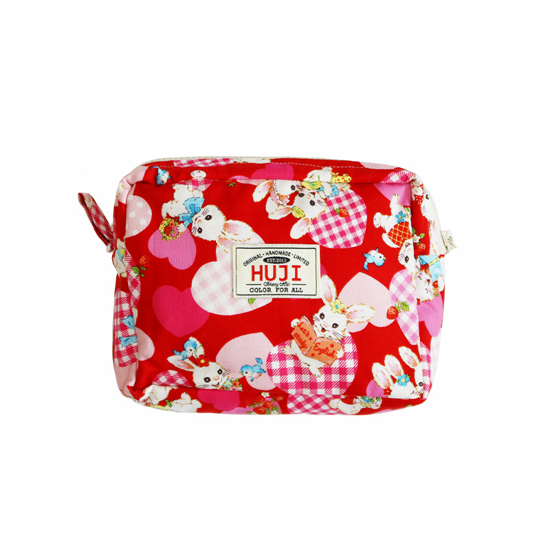HUJI祤集Motley收纳包插画爱心小兔
