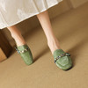 阿么手工女鞋夏季丝带穆勒半拖真皮3.5CM时尚复古百搭法式粗跟鞋子 商品缩略图4