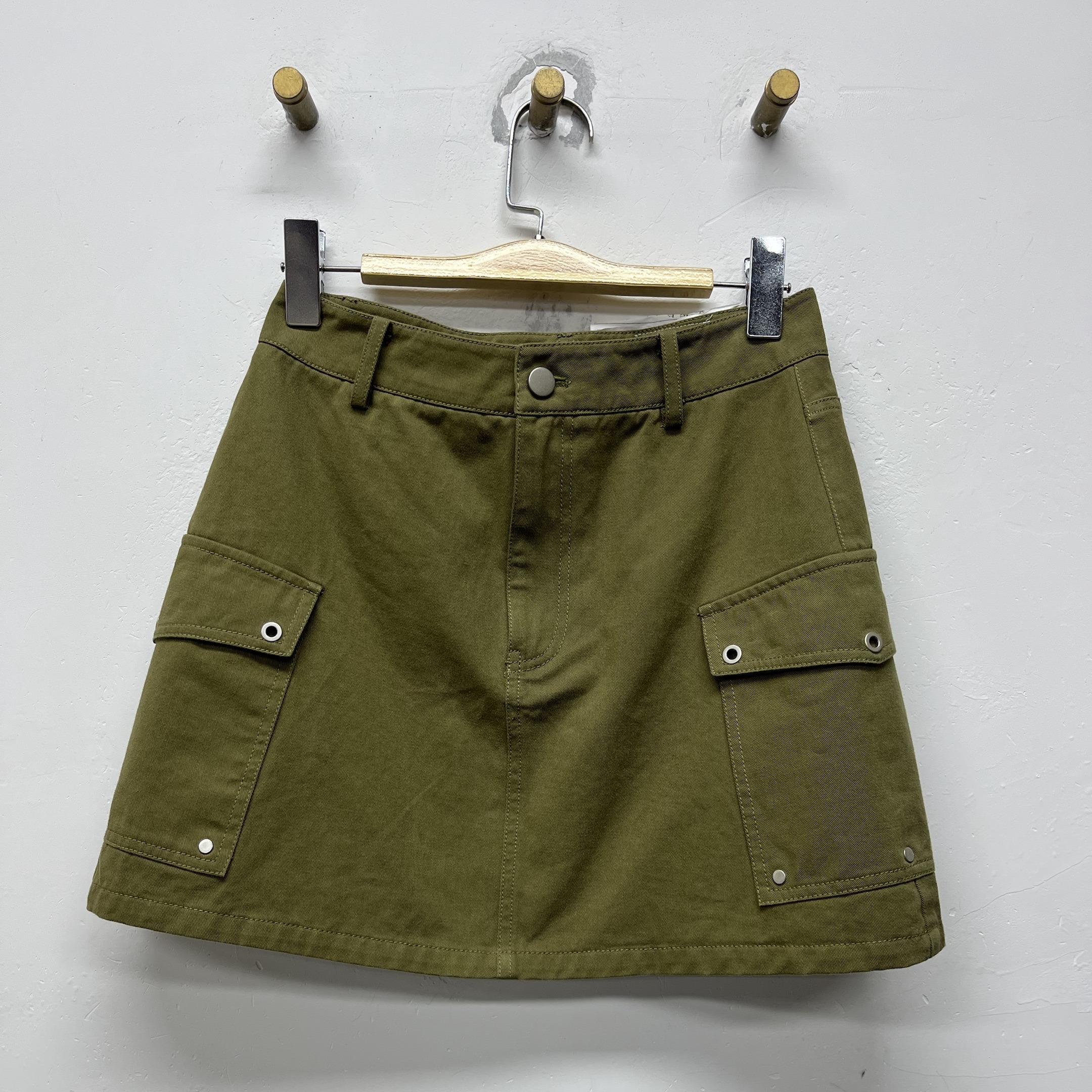 1-2&GD双侧口袋休闲A字短裙40301（绿） 夏季 402152032105