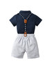 【英伦绅士背带裤三件套】儿童套装宝宝夏季短袖男童夏装 商品缩略图1