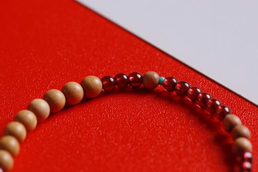 LSTX0201°印度老山檀香|石榴石手链手串 商品图5