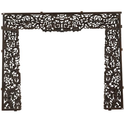 清 红木透雕“福禄万代”门罩 商品图5