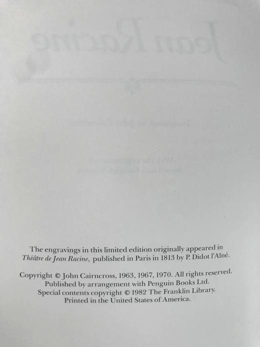 含藏书票限量版！拉辛六部悲剧 配多幅精美插图 豪华皮装18开 商品图4