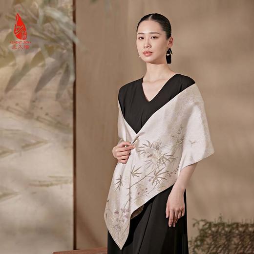 SAINTJOY/上久楷 女士宋锦双面长巾 围巾 云芝  SJ16006 商品图2