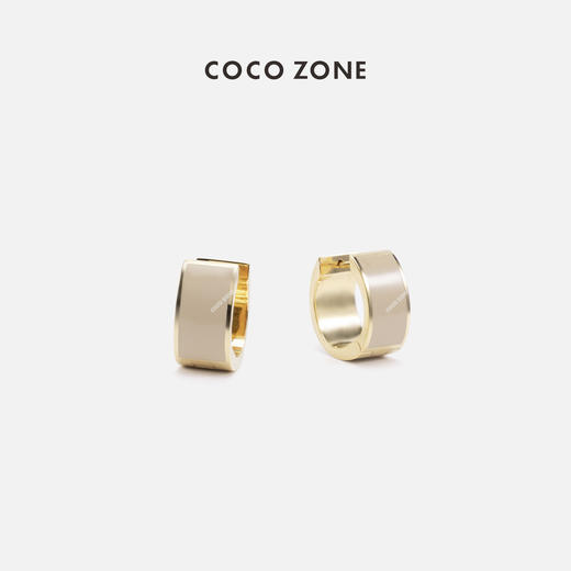 COCO ZONE2024简约高级感半圆形耳环耳针CC2B0500 商品图0